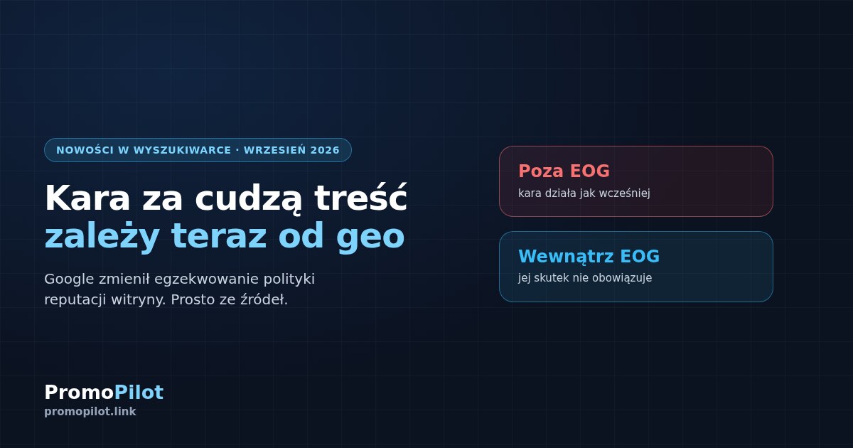 Google zmienił politykę reputacji witryny: kara zależy teraz od tego, gdzie szuka użytkownik