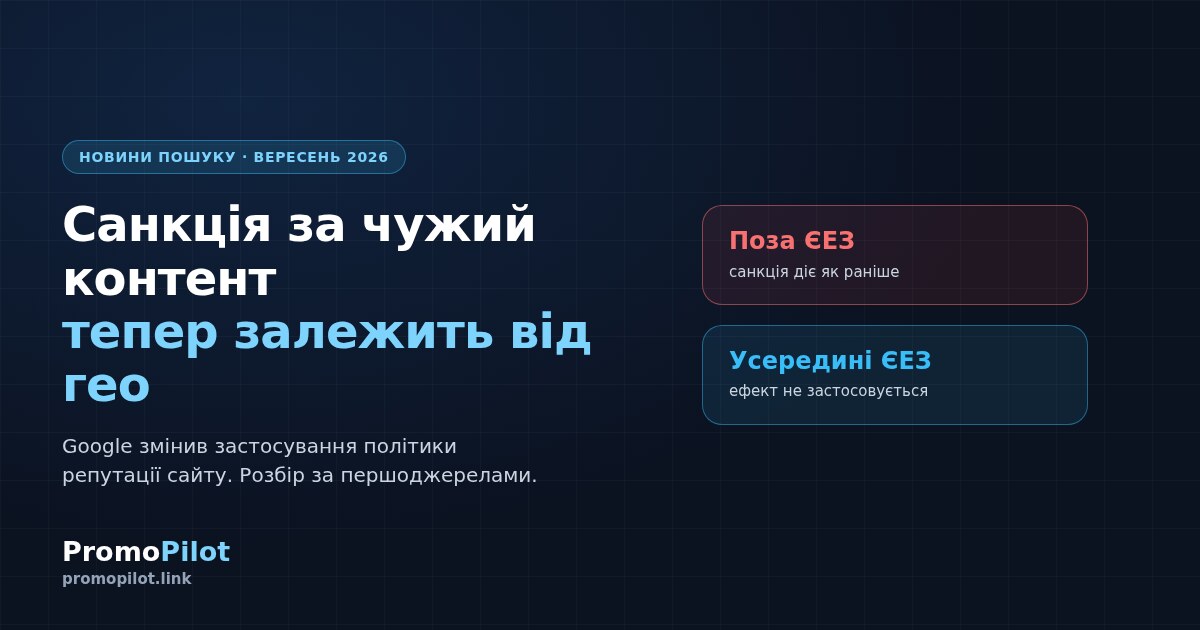 Google змінив політику репутації сайту: санкція тепер залежить від того, де шукає користувач